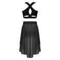thumbnail image 2 of vastwit Kids Girls Ballet Dance Outfits Sleeveless Crop Top High-Low Skirt Gymnastics Dancewear Black 14, 2 of 7