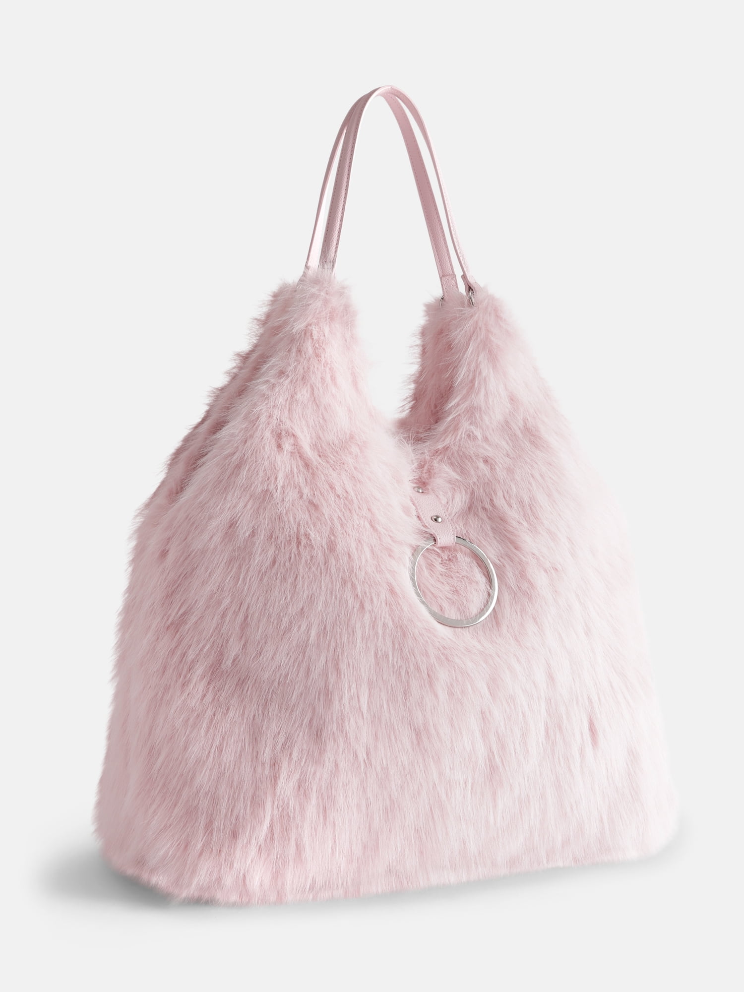 Madden NYC Women's Faux Fur Tote Bag, Pink