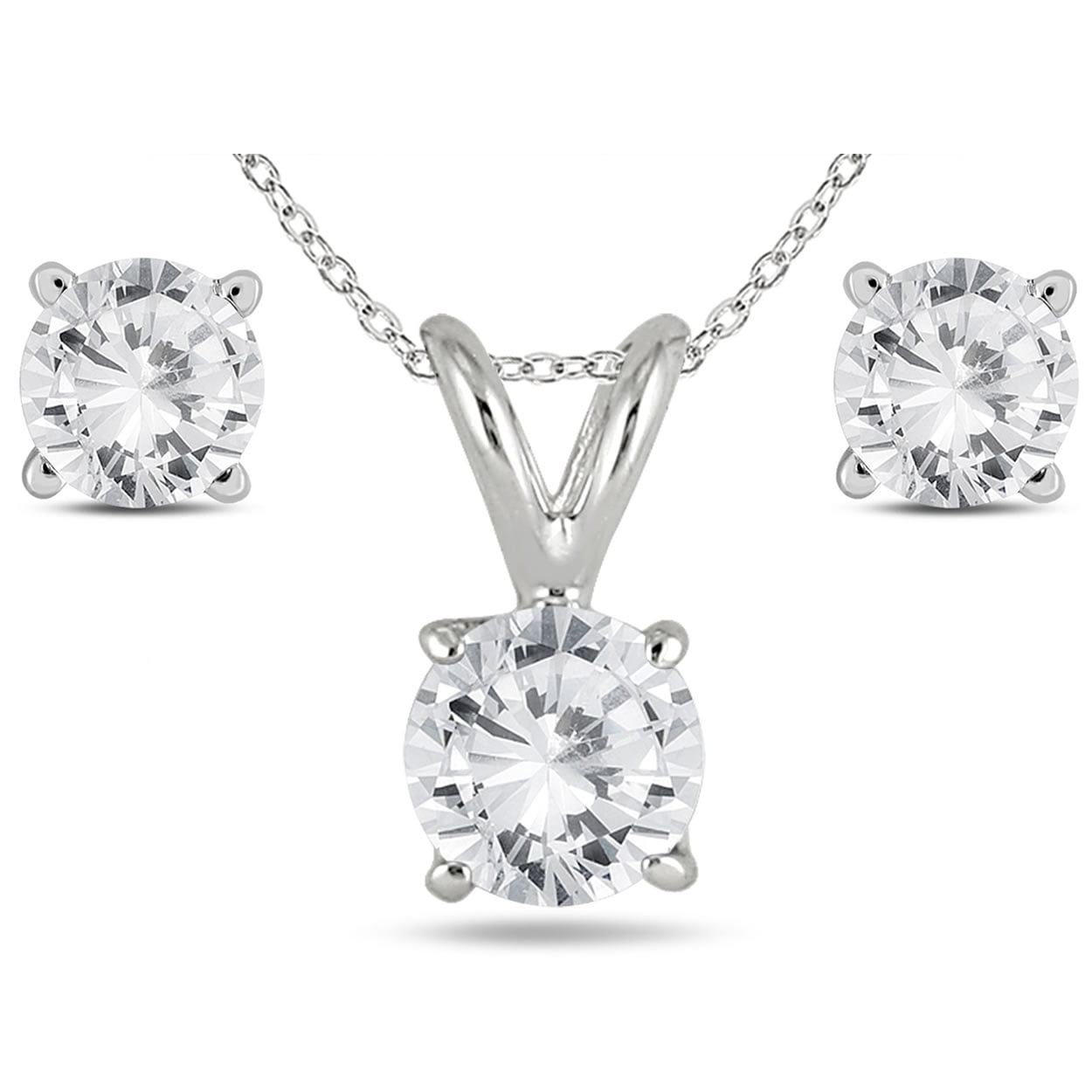 Szul Jewelry 5/8 Carat TW Diamond Pendant and Earring Set in 14K