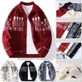 thumbnail image 4 of Atogsazn Mens Knitted Christmas Cardigan Sweaters Button Down Oversized Long Sleeve Sweatshirt Winter Clothing Tops 02-Gray L Fashion, 4 of 4