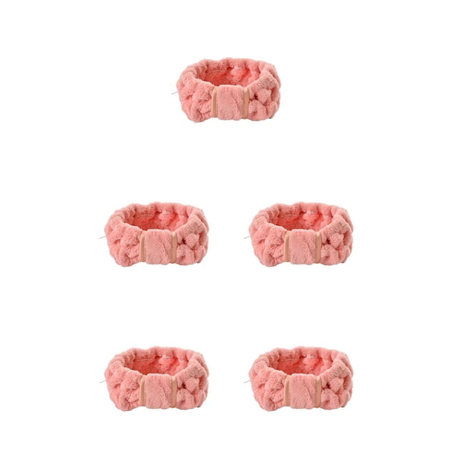 Sonducket Banda para el cabello de cara Coral Fleece Diadema deportiva Artículos para el hogar Accesorios de estilo para Spa Cuidado de la piel Rojo brillante 5Conjunto