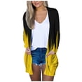 thumbnail image 2 of Cardigan à Imprimé Flamme pour Femmes, Col en V, Manches Longues, Poches, Vêtement d'Extérieur, 2 of 6