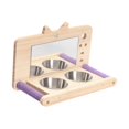 thumbnail image 2 of Penca de loros de pájaros con tazas de alimentación de accesorios de jaula de pájaros para conures Budgie con espejo, 2 of 8