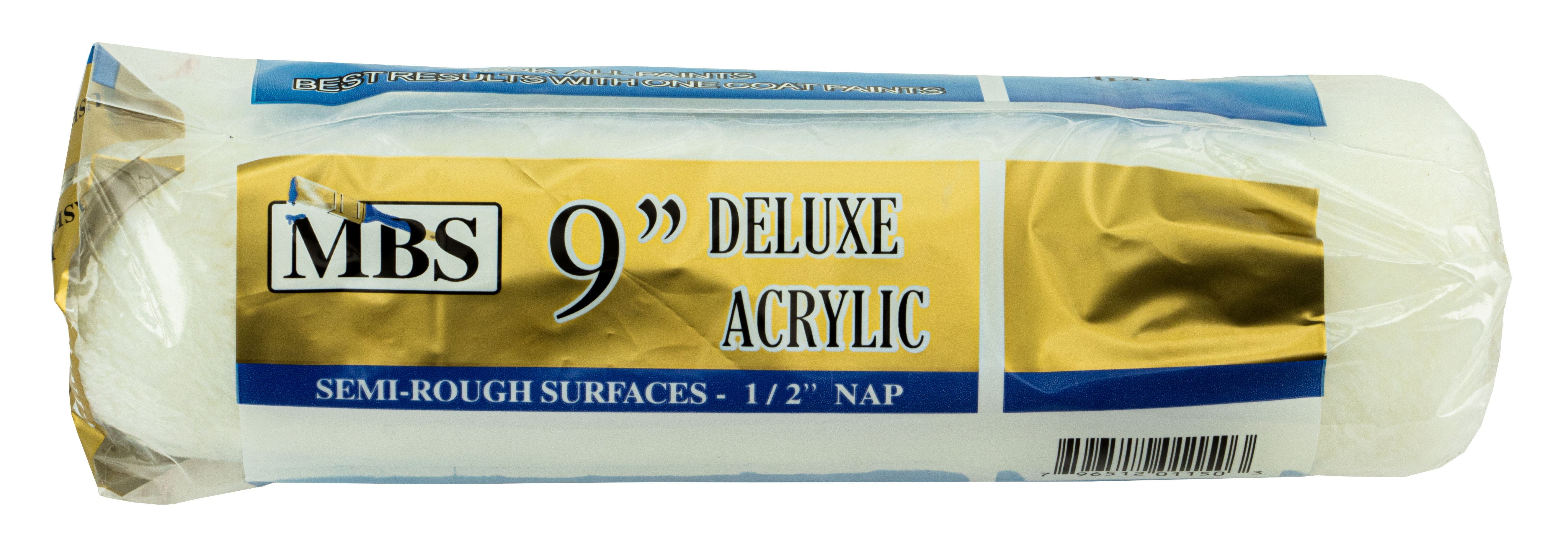 MBS 9" Roller Cover 1/2" Nap Acrylic Fabric for Paint and Epoxy