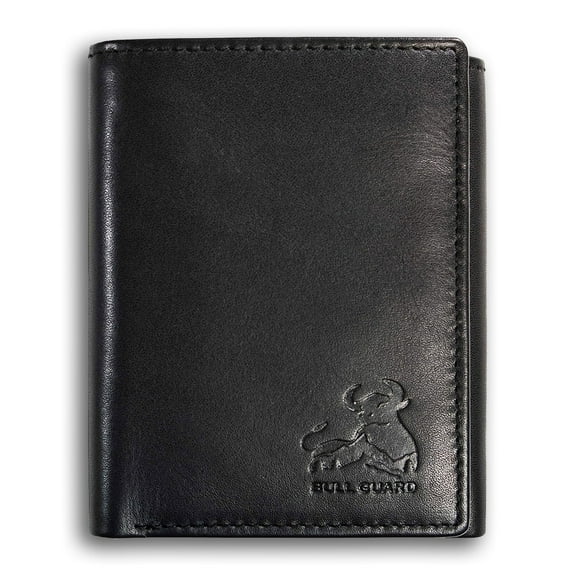 Bull Guard Genuine Nappa Leather Trifold Wallet For Men RFID And ID Window