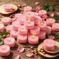 thumbnail image 3 of Giphtpoeet Tea Light Candles 50 Pack Pink Rose Scented Candles Gift Set 4 Hour, 3 of 8