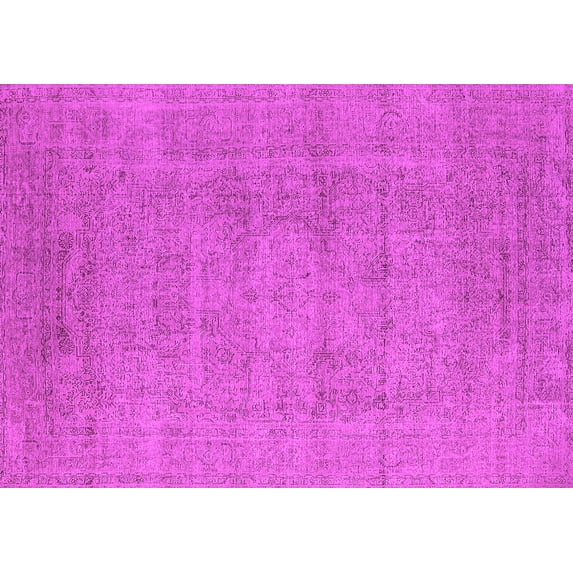 Ahgly Company Indoor Rectangle Oriental Pink Industrial Area Rugs, 7' x 10'