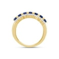 thumbnail image 5 of AFFY 0.70CT Blue Sapphire With White Natural Diamond Wedding Band Ring in 14k Yellow Gold over Silver-8.5, 5 of 7