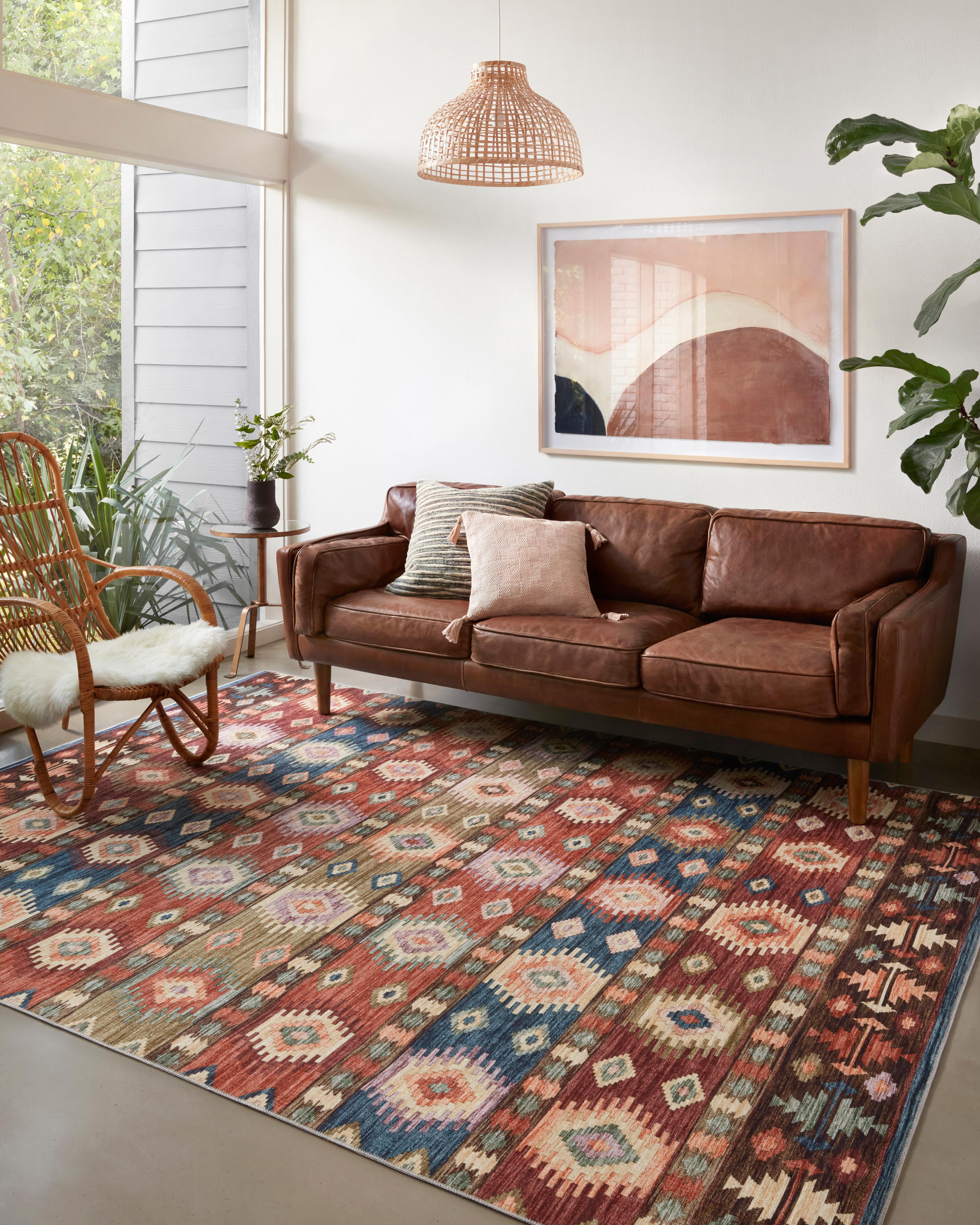 Turkish & Persian Kilim-Style Zion Fiesta, Multi 7-6" x 9-6" Area Rug