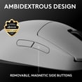 thumbnail image 3 of Logitech G PRO 2 Lightspeed Wireless Gaming Mouse, Right- or Left-Handed Mouse with up to 4 Customizable and Switchable Magnetic Side Buttons, White, 3 of 11