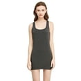 thumbnail image 4 of LiangRou Women's Stretchy Scoop Neck Extra Long Racerback Tank Top Dark Gray Small (US 2 4 6), 4 of 8