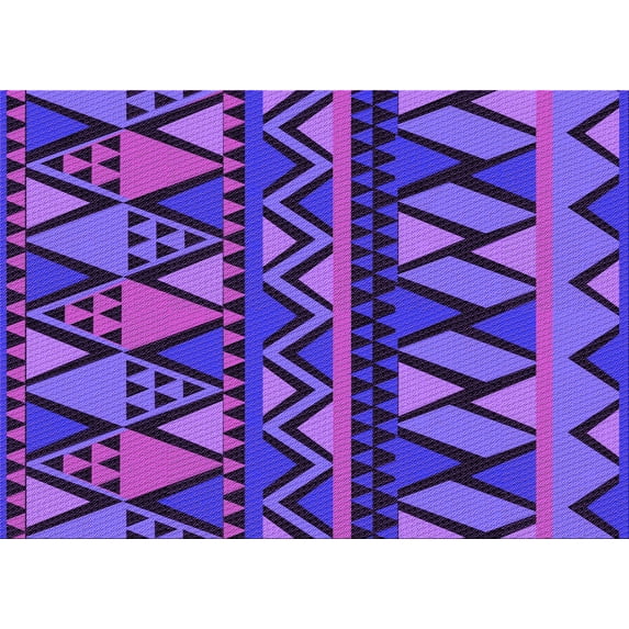 Ahgly Company Indoor Rectangle Patterned Bright Purple Area Rugs, 5' x 8'