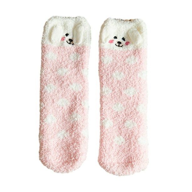 Guardurnaity Calcetines transpirables y de moda de poliéster para todas las ocasiones Calcetines térmicos mullidos de Navidad Medias Cachorro de punto rosa