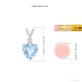 thumbnail image 5 of ANGARA Natural Heart-Shaped Aquamarine V-Bale Pendant with Diamond in 14K White Gold for Women (Size-6mm) | March Birthstone, Anniversary, Jewelry Gift for Women | Natural Aquamarine Necklace, 5 of 10