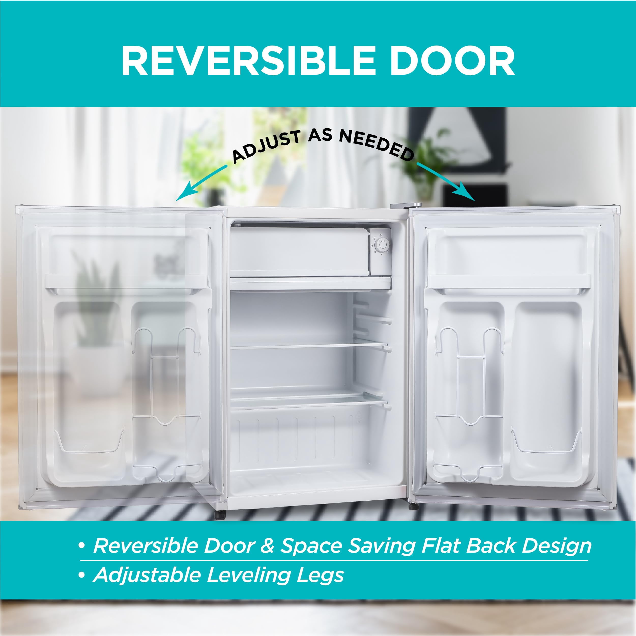 BLACK+DECKER BCRK25W 2.5 Cubic-ft Refrigerator/Freezer (White) - 2.50 ft³ - Reversible - White