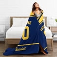 thumbnail image 6 of Custom Baseball City Plush Throw Blanket Personalized Any Name and Number for Men Women Youth Gift, 6 of 6