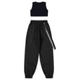 thumbnail image 4 of Zaldita Girls 2 Piece Letter Graphic Crop Top and Legging Set Hip Hop Jazz Street Dance Skateboarding Black 16, 4 of 6