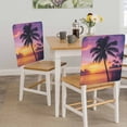 thumbnail image 5 of Summer Beach Sunset Landscape Chair Covers Set of 6 Coastal Ocean Palm Tree Red Cloud Sky Chair Back Covers Stretch Removable Washable Slipcovers Protector for Dining Room Kitchen Party Decor, 5 of 9