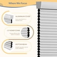thumbnail image 3 of Cordless Cellular Shades - Blackout, Thermal Insulated & Noise Reducing for Windows and French Doors,Blackout White,34"W X 64"H, 3 of 11