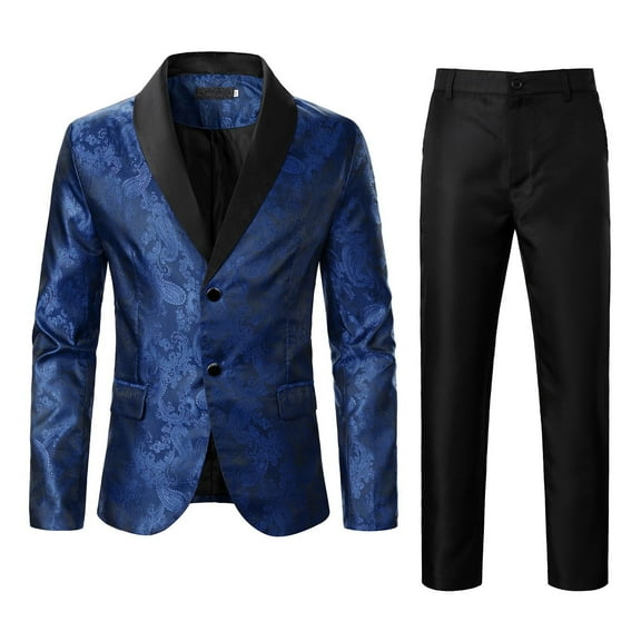 Men Summer Outfits Suit Man Full Body Workout Suit Men Tall Suite Suite Tie One Button Tuxedo Tuxedo Jacket Wool Pants Man Suits And Outfits for Men Dress Pants Mens Business Wedding Banquet Blue S
