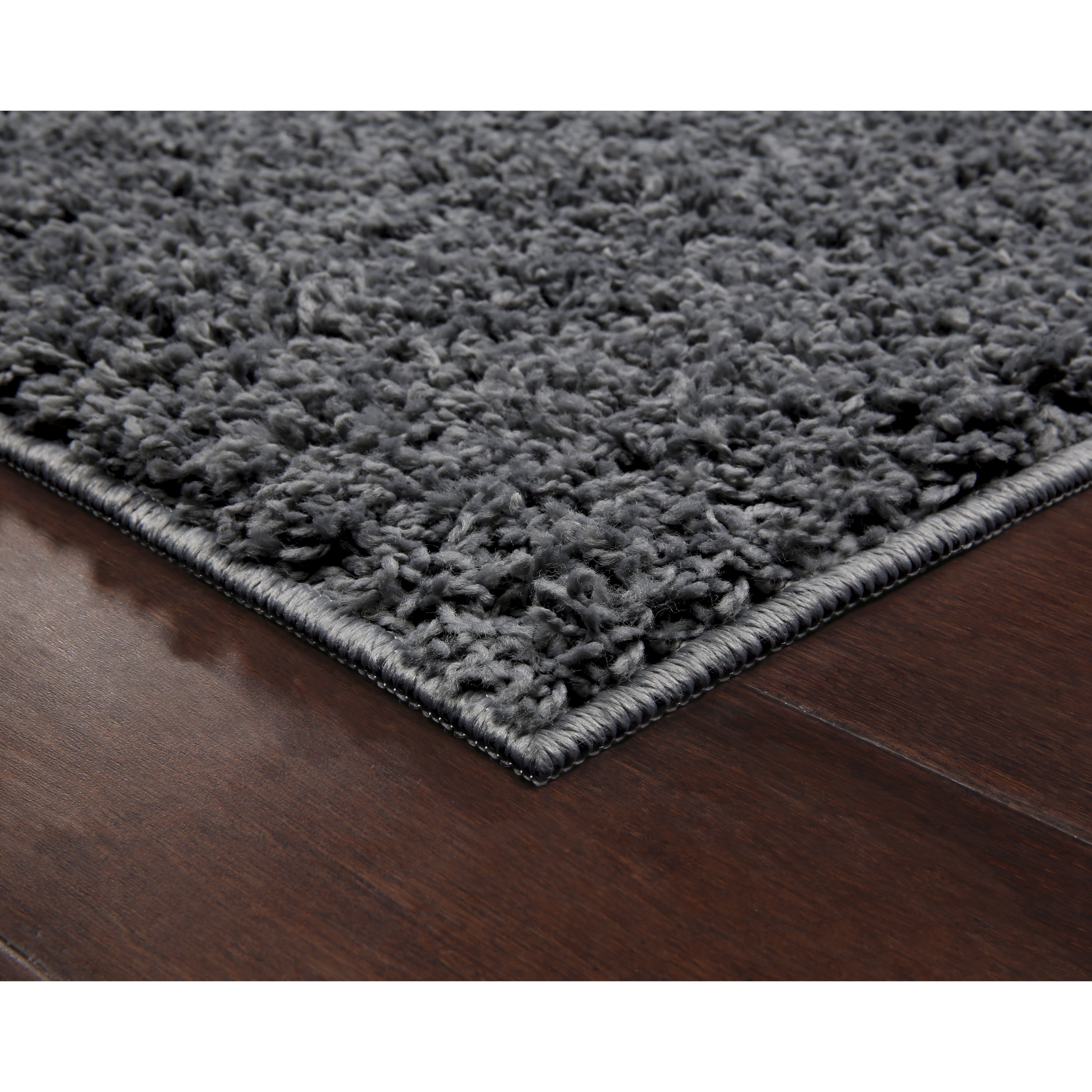 Mainstays Machine Washable Solid Shag Area Rug, Gray, 3'x4'8"