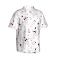 thumbnail image 2 of Balery Cute Poodle Dog Print Men's Hawaiian Shirts Short Sleeve Beach Shirt Relaxed Fit Vacation Button Down Shirts-, 2 of 9