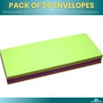 thumbnail image 4 of 1InTheOffice EasyClose Neon Brights Color Envelopes, #10, Assorted, 4 1/8"H x 9 1/2"W, 50/Pack (Assorted Neon Brights), 4 of 5
