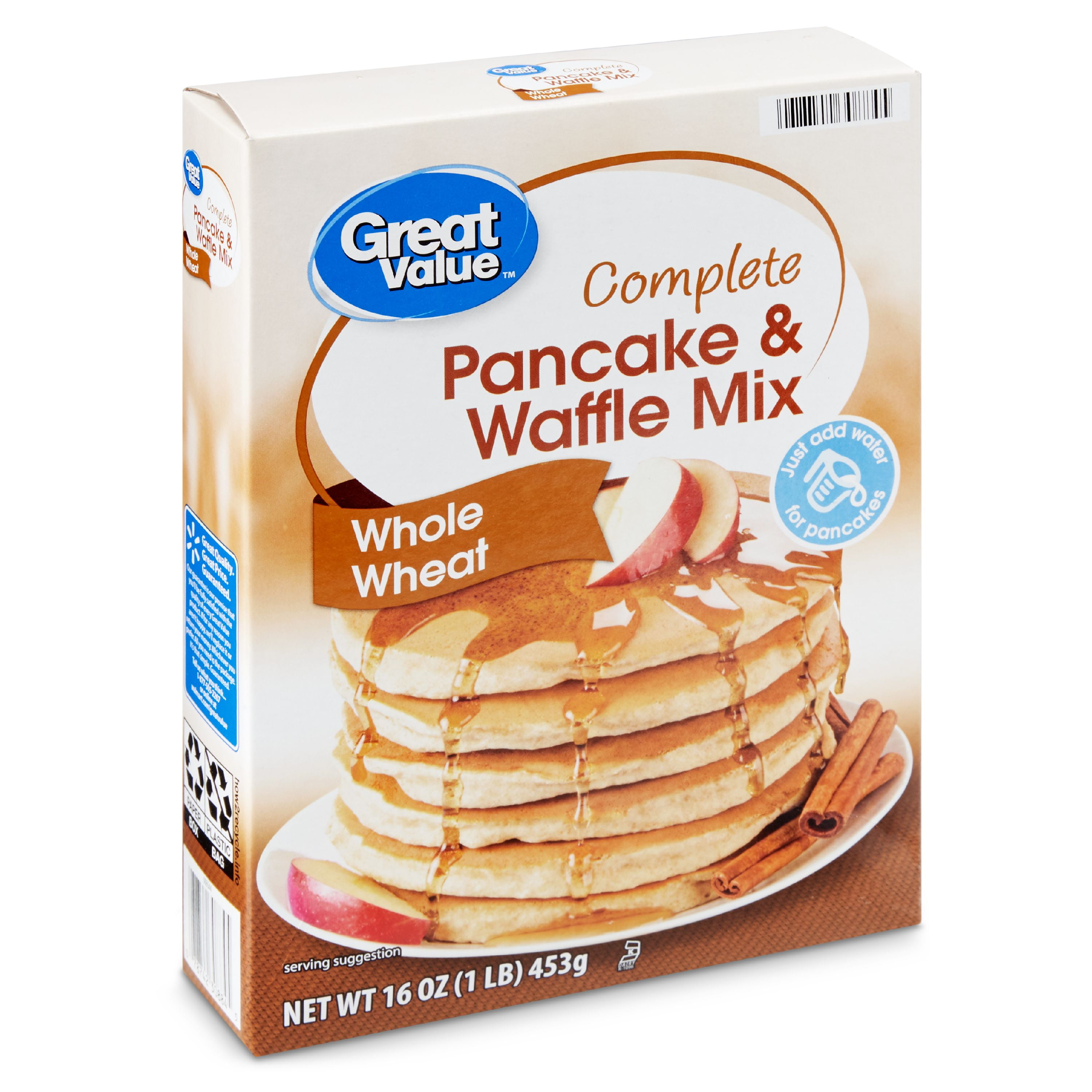 Great Value Comlete Pancake & Waffle Mix, Whole Wheat, 16 oz Walmart