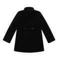 thumbnail image 2 of Little Girls Black Double-Breasted Little Stand Collar Jacket 3/4, 2 of 2