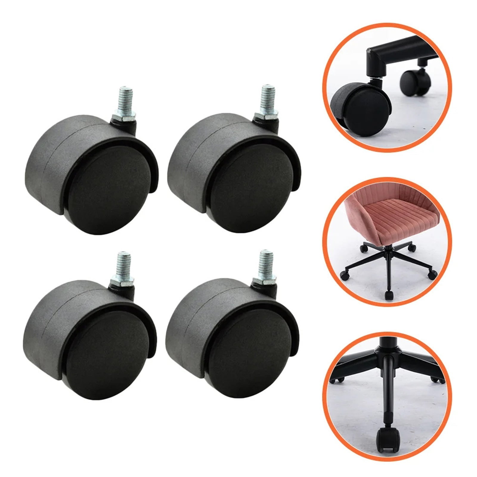 4pcs Caster Wheels M8 Office Chair Wheels Home Furniture Caster Supply Smooth And Wheels For Easy And Quiet Movement ,Reliable