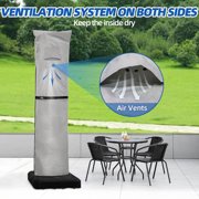Patio Umbrella Parasol Cover with Air Vent,600D Waterproof Cantilever Umbrella Covers,Anti-UV Umbrella Covers with Telescopic Support Pole (3-Grey, Cantilever 9-13)