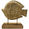 thumbnail image 4 of Decozen Wooden FISH Sculpture – Gifts for Mom or Dad on Mother’s Day, Father’s Day, or Birthday – Handmade Acacia Wood Lucky Fish Decor for Home, Office, or Mantle Display, 4 of 8