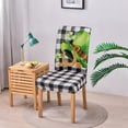 thumbnail image 2 of St Patricks Day Chair Covers Set of 6 Shamrock Gnome Dining Chair Seat Cover Stretch Removable Green Chair Slipcover Protector for St Patrick''s Dining Room Kitchen Home Decor, 2 of 6