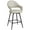 PU - Light Gray, variant on ANMINY Swivel Bar Stools Velvet Upholstered Modern Bar Chairs, Set of 2, 26" Counter Height Bar Stools with Hollow Back Island Stools for Home Bar Kitchen Pub