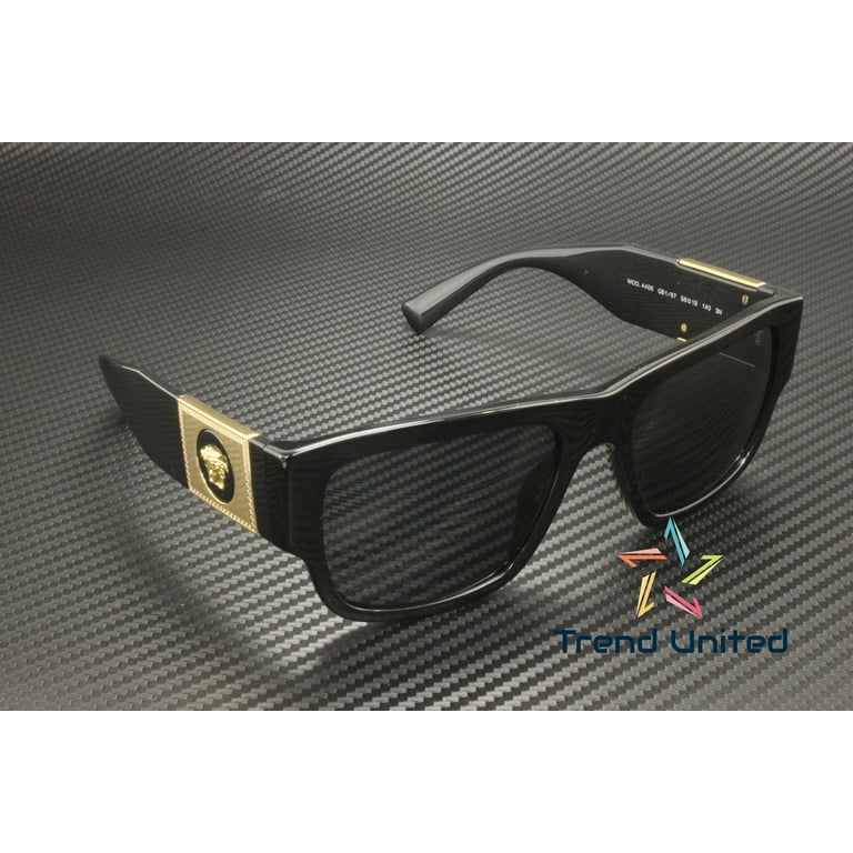 Versace Men's Sunglasses, Rectangular, Dark Gray Lenses, Full-Rim