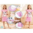 thumbnail image 6 of Girls Nightgowns 2-Pack Flutter Sleeve Pajama Dress Princess Unicorn Sleepwear for Toddler to Big Kids, 6 of 7