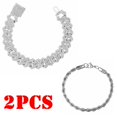 thumbnail image 1 of Pulsera cubana con cadena de cuerda de acero inoxidable para hombre, joyería ostentosa, cadena de eslabones cubanos Iced Out, pulsera de lujo de alta calidad, regalo Fivean unisex, 1 of 2