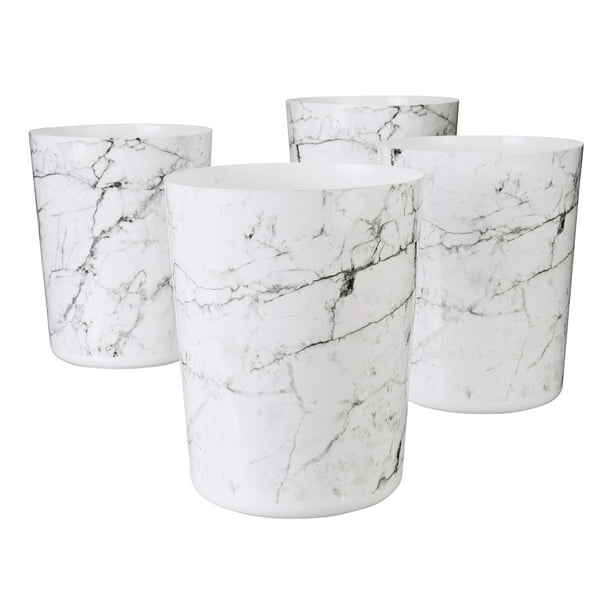 Mainstays Marble Waste Trash Can, 5 Gallon, 4 pack