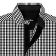 thumbnail image 4 of Creative Knitwear Infant Long Sleeve Button Down Dress Shirt- Gingham, Black, Sizes: 0/3m - 6/9m, 4 of 7