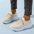 thumbnail image 4 of Vedolay Flats Sneakers Women's Sneakers Outdoor Fashion Comfort Rubber Sole Flats Shoes,Beige 7.5, 4 of 5