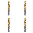 thumbnail image 1 of 4piezas M8x1.25 Vástago Hexagonal Chapado en Titanio Rosca de Tornillo HSS Brocas de Macho de Roscar Métrico Máquina para Tornillos Macho Compuesto Herramienta de Chaflán Abierto, 1 of 1
