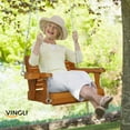 thumbnail image 2 of VINGLI 440 lbs Single Person Patio Porch Swing with Cup Holder & Adjustable Chains for Outdoors (Standard Pro, Brown), 2 of 7