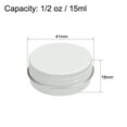 thumbnail image 2 of Uxcell 1/2oz 15ml Screw Top Lid Round Aluminum Cans Tin Containers White 24 Pack, 2 of 6
