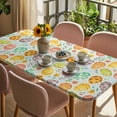 thumbnail image 3 of Easter Eggs Table Cloths for 6 Foot Rectangle Tables, Colorful Eggs Spring Flowers Leaves Farmhouse Blue Patio Waterproof Elastic Fitted Tablecloths, Washable Rectangular Table Cover for Camping, 3 of 8