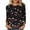 Black-23, variant on Perfectbot Women's Long Sleeve Crew Neck T-Shirt Floral Print Casual Comfortable Daily Top Tee