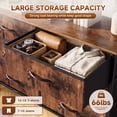 thumbnail image 3 of CONCETTA 6-Drawer Fabric Dresser Storage Chest for Bedroom, Closet, Storage Furniture for Adults, Rustic Brown, 3 of 7