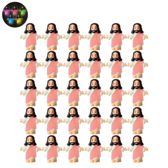 30PCS Mini Figurine Glow Christmas Easter Party Desktop Colorful Auto Sculpture Orna Decoration J8C0 Statue Luminous