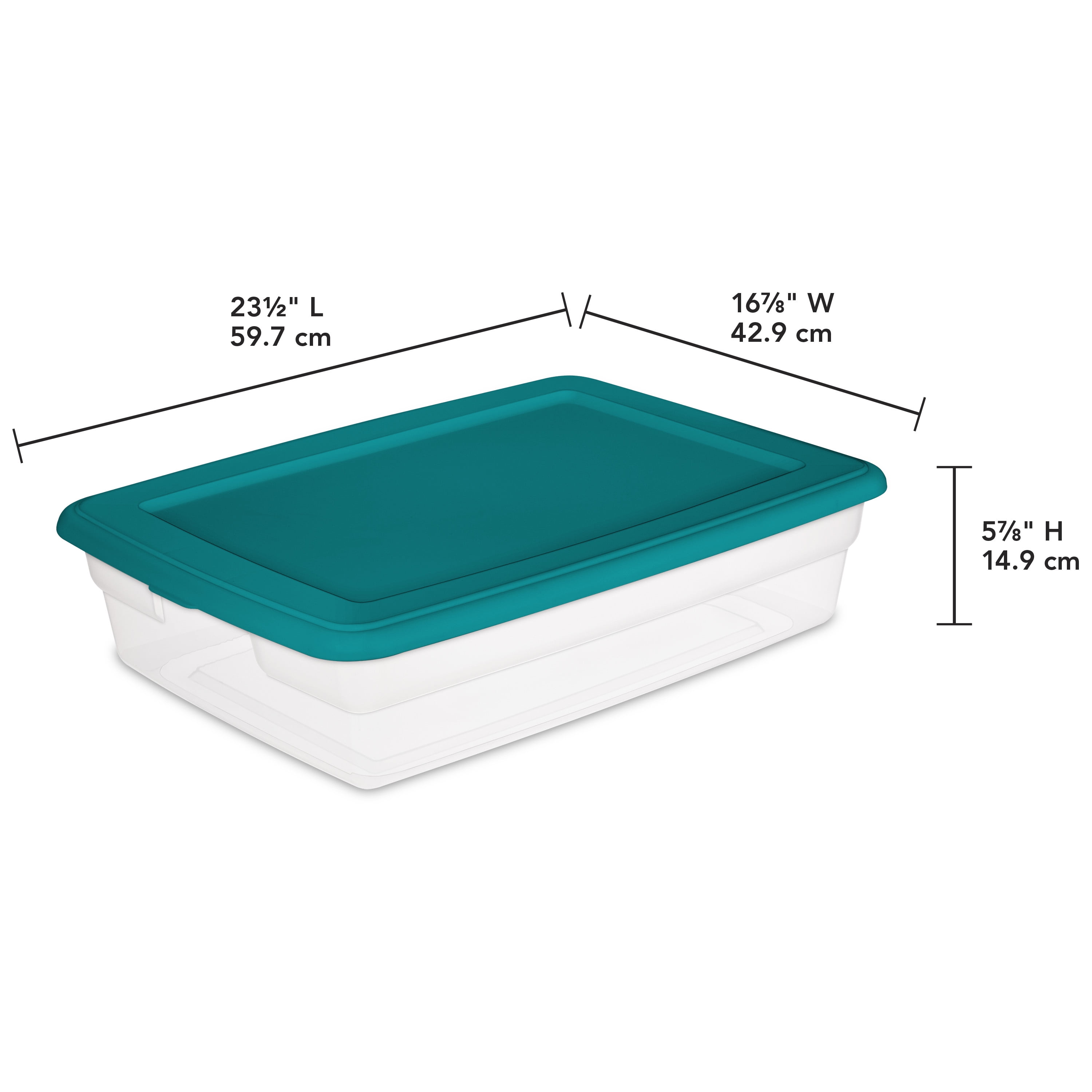 Sterilite, Set of (2) 28 Qt./26 L Storage Box, Teal Sachet