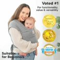 thumbnail image 2 of All-in-One Elastic Slings - Baby Carrier - Infant Sling - Baby Sling - Hands Free Slings - Baby Shower Gift - One Size (Classic Gray), 2 of 5