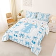 thumbnail image 2 of Castle Fairy Blue Cherry Bow Letter T Full Size Comforter Sets 3 Pieces for Girls,Fruit Bowknot Bedding Sets, 2 of 6